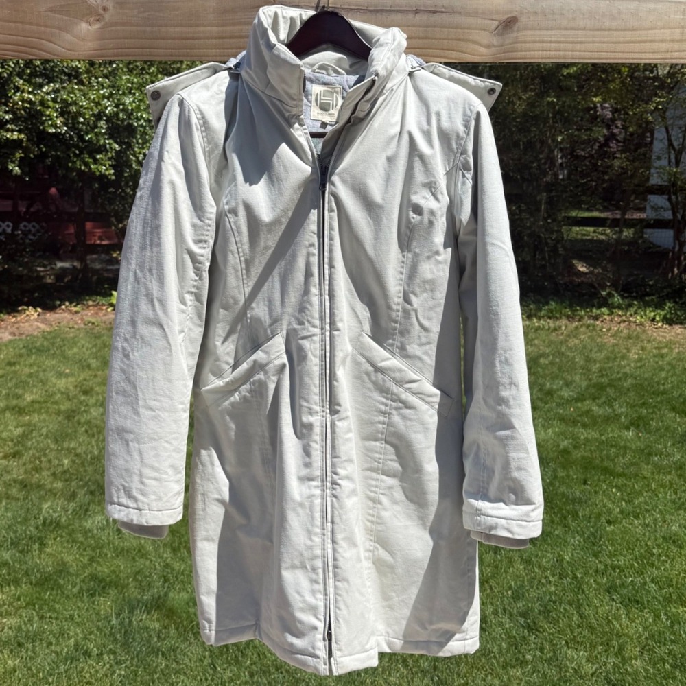 Hoodlamb Parka Jacket XL Ivory Good Hemp Organic Cotton Faux Fur Hood